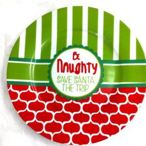 Clay Art Santa's Christmas Cookie Plate Be Naughty EUC